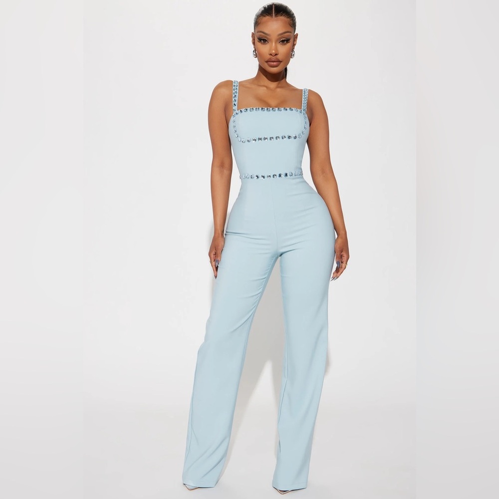Light blue jumpsuit- brand new!!